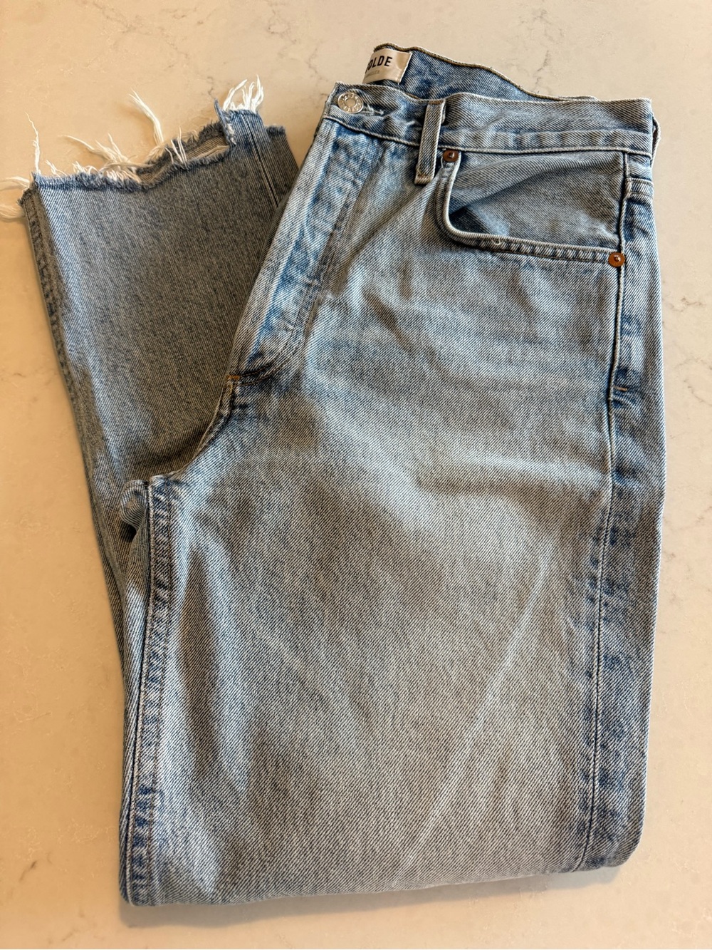 Agolde Riley High Rise Straight Crop Jeans